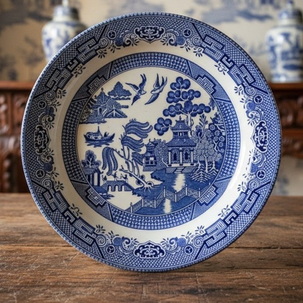 CHURCHILL Blue Willow Round Serving Platter 13"